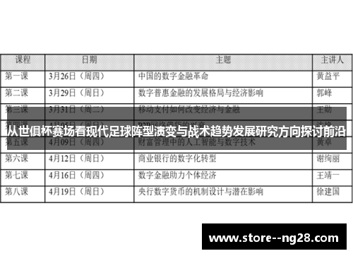 从世俱杯赛场看现代足球阵型演变与战术趋势发展研究方向探讨前沿
